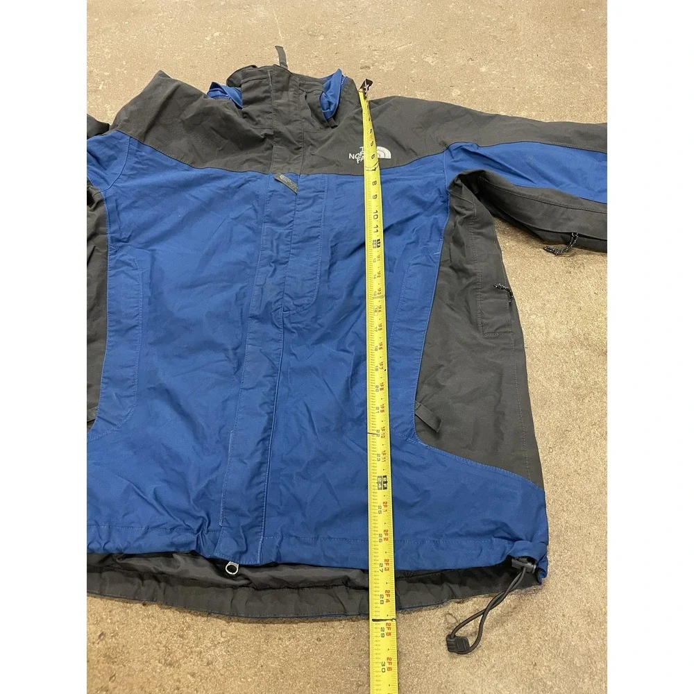 The North Face Jacket Mens Medium Blue Black HyVent‎ Waterproof Hooded Shell